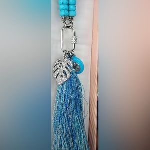 Bomb Party Palms in Paradise Pendant. Turquoise and Silver MSRP $156